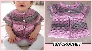 Tuto gilet bébé 0/3 mois  (partie 1/3) partie 2 et 3 en lien sous la vidéo