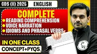 CDS English: RC, Conditionals, Voice, Narration, Idioms & Phrasal Verbs | English for CDS 2 2025 🔥