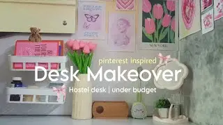 Pinterest Inspired Hostel Desk Makeover 🌷 | Small Space Transformation 🌿🎬 |  #deskmakeover  #vlog 
