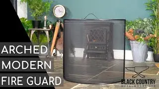 Arched Modern Single Panel Fire Screen - 61cm