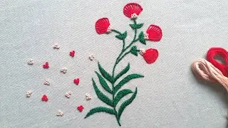 Beautiful Flower Design, Hand Embroidery For Beginners | F Designing #flowerdesign