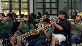 Rehearsing &ldquo;Erwin Street&rdquo;, a new Regulation Bugle Call. St. Patrick&rsquo;s Drum and Bugle Corps