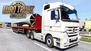Euro Truck Simulator 2 #5 - HEAVY CARGO WIND TURBINE BLADES: Brussel to Denmark