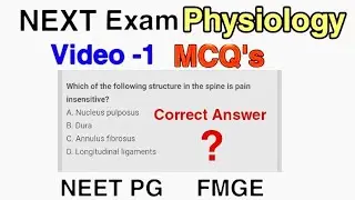 Next Exam | Physiology Video -1 | FMGE | NEET PG