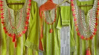 How to make gottapatti suit at home ✨️Eid dress design 2025✨️plain dress design✨️diy gottapatti suit