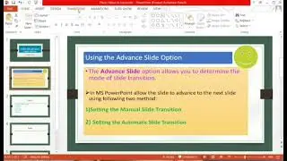using the Advance slide option