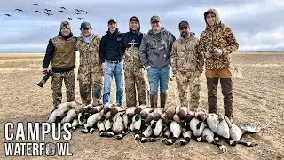 Waterfowl Hunting in a BURNT Wheat Field (OUR BEST DAY)