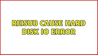REISUB cause hard disk IO error