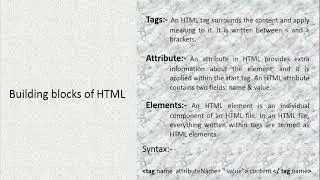 Building blocks in HTML