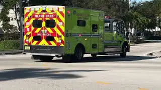 Miami-Dade Fire Rescue R70 Transporting MVA Trauma Patient To Ryder Trauma Center, Jackson South