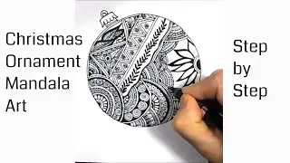 How to Draw Christmas Ornament Mandala art / Christmas Ornament Mandala / Christmas Ornament Doodle