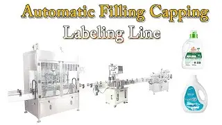 Laundry Detergent Barrel Automatic Filling Capping Double-sided Sticker Labeling Production Line