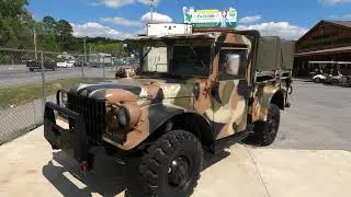 SOLD! 1951 Retro Dodge M37 Military 4x4 Pickup Truck, 3/4 Ton, 230ci Inline 6 cylinder. $10,900