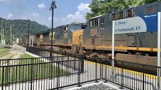 6 Locomotive Train Roars Past New Amtrak Station!  BIG Coal Train At Railroad Wye In Kentucky