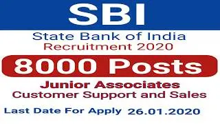 SBI RECRUITMENT 2020 | SBI CLERK | SBI JUNIOR ASSOCIATE 2020