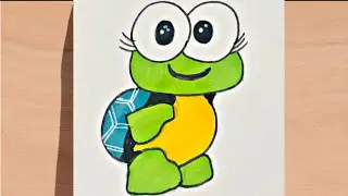 How to draw cute turtle 🐢 || cute turtle drawing step by step || drawing for beginners 