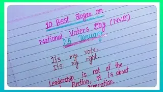 10 Best Slogan For National Voters Day In English l 25 January l National Voters Day l  Calligraphy