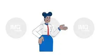 Black female office worker explaining gesture 2D character doodle animation
