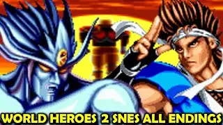 All Character Endings - World Heroes 2 SNES (Super Nintendo 1994)