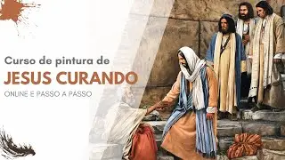 Online course in oil painting on canvas depicting Jesus healing.