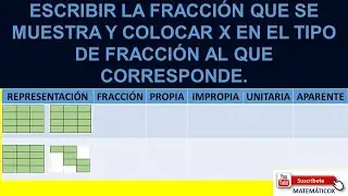 1356 ESCRIBIR LA FRACCIÓN QUE SE MUESTRA Y COLOCAR X EN EL TIPO DE FRACCIÓN AL QUE CORRESPONDE.