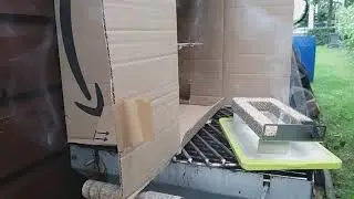 R&auml;uchern im Pappkarton mit J&auml;ger Sparbrand