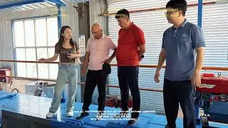 Customers come to see the sand pumping equipment used in Indonesia