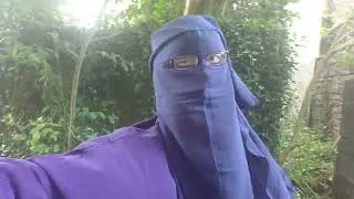 3 Layer Niqab With Glasses and  Eye Veil Down Walk