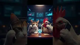 👉 Golden AI Cat & Rooster’s Funny Day 😂