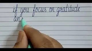 If you focus on gratitude.....