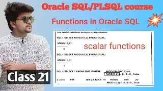 Oracle SQL/PLSQL -Class 21- Functions in Oracle DB- Single row functions or predefined functions