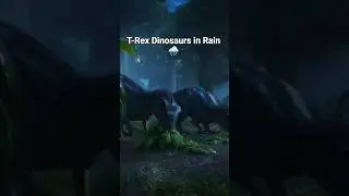 T-Rex Dinosaurs in Rain 🌧️ | Realistic Dinosaur Sounds & Rain Ambience #Shorts