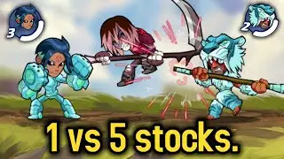 the biggest 1v2 comeback in brawlhalla