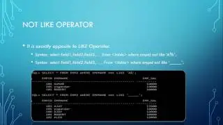 NOT LIKE Option With SELECT Command,SQL Basics Tutorial - 26