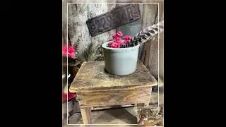 OLD Antique Primitive Handmade Wooden step Stool, bench