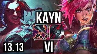 KAYN vs VI (JNG) | 14/1/8, 2.9M mastery, 1200+ games, Legendary | EUW Grandmaster | 13.13