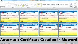 Fully Automatic Certificate creation using Ms word | Ms word New Tutorial 2020