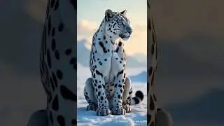 Elegant Snow Leopard-Tiger Hybrid | Beauty in the Frozen Wild #shorts