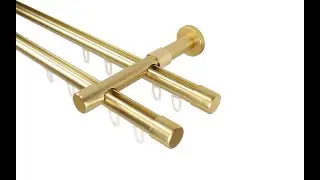 Wandmontage iso-design Innenlauf Gardinenstange Farbe Messing Matt 2-l&auml;ufig 20 mm Durchmesser