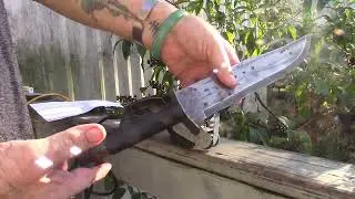 Ken Onion work sharp on the Captain Electro handmade apocalyptic terminator Rambo Bowie knife