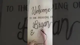 Woodburned wedding sign in timelapse to welcome guests