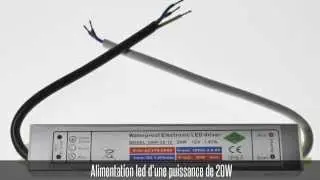 Alimentation led &eacute;tanche, d'une puissance de 20W