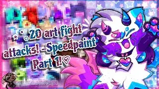 💗⋆˚ 20 ART FIGHT ATTACKS -Part 1 (1/2) &deg; 10 Speedpaints (&acute;&and;&omega;&and;｀*)💙