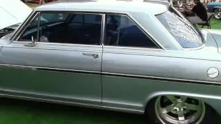 Hotrod Muscle Car Engine sounds Car Show  Chevy Nova
