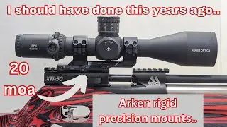 Long range scope setup.. Arken rigid precision 20moa 1pc scope mount and picatinny adapters..