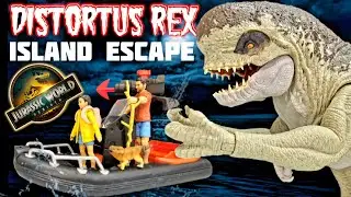 NEW D REX!!! Mattel Jurassic World Rebirth Distortus Rex Island Escape set Review!!!