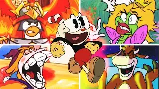 Cuphead VS All Enchanted Portals Bosses ( DLC Included ) !!
