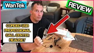 Corded USB Headsets Mono with Noise Cancelling Mic and in line Controls, Wantek UC Business Headset