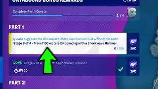 Stage 3 of 4 - Travel 150 meters by bouncing with a Shockwave Hammer