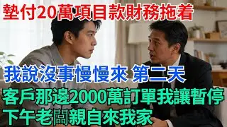 墊付20萬項目款財務拖着不報，我說沒事慢慢來，第二天客戶那邊2000萬訂單我讓暫停了，下午老闆親自來我家【奇趣天下】#職場逆襲#職場智慧#爽文職場#工作日常#完結爽文#職場維權
